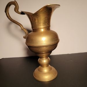Vintage Solid Brass Pitcher/ Vase made in India